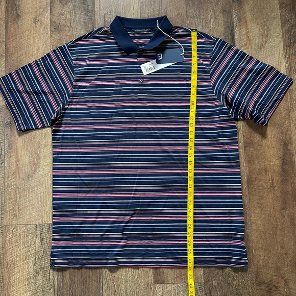 Men's Cutter & Buck Navy Striped Polo Shirt XL - Picture 9 of 13